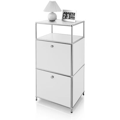 KARAT Étagère métallique Concept Epuré MK-120 Étagère d’appoint et de Rangement avec 2 tiroirs Table Compact et Moderne pour sdb Salon et Chambre L50 × P40 × H100 cm (Blanc) - Publicité KARAT Étagère métallique Concept Epuré MK-120 Étagère d’appoint et de Rangement avec 2 tiroirs Table Compact et Moderne pour sdb Salon et Chambre L50 × P40 × H100 cm (Blanc) - Publicité