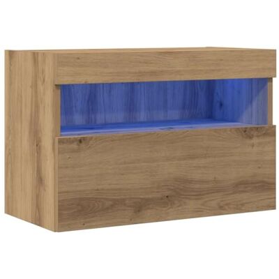 Vidaxl - Module TV avec lumières LED chêne rustique 60x30x40 cm - Publicité Vidaxl - Module TV avec lumières LED chêne rustique 60x30x40 cm - Publicité