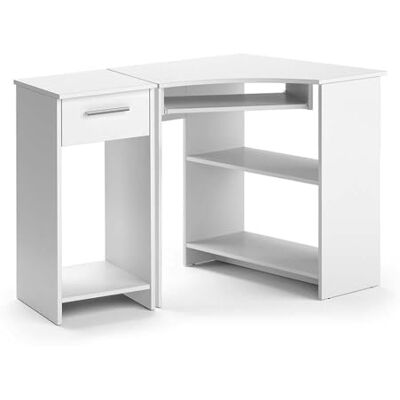 Vicco Bureau d'angle Odin, Blanc, 83x76cm Set avec Armoire PC, avec Plateau Clavier Coulissant et Compartiment Ouvert pour appareils - Publicité Vicco Bureau d'angle Odin, Blanc, 83x76cm Set avec Armoire PC, avec Plateau Clavier Coulissant et Compartiment Ouvert pour appareils - Publicité