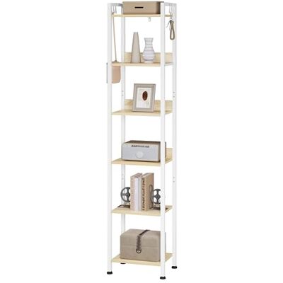 WOLTU Étagère Échelle Étagère de Rangement Bibliothèque à 6 Niveaux avec 4 Crochets Amovibles Style Industriel Vintage Cadre en Métal Tablette en MDF Blanc 40x30x187cm RGB31whe - Publicité WOLTU Étagère Échelle Étagère de Rangement Bibliothèque à 6 Niveaux avec 4 Crochets Amovibles Style Industriel Vintage Cadre en Métal Tablette en MDF Blanc 40x30x187cm RGB31whe - Publicité
