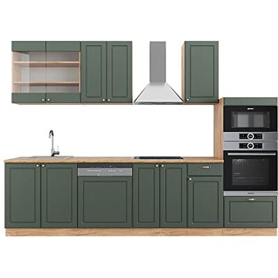 Vicco Cuisine Fame-Line, Chêne Vert et Or/chêne doré, 300cm avec Armoire Haute, PT Chêne, pour Une Extension personnalisée avec des modules complémentaires compatibles - Publicité Vicco Cuisine Fame-Line, Chêne Vert et Or/chêne doré, 300cm avec Armoire Haute, PT Chêne, pour Une Extension personnalisée avec des modules complémentaires compatibles - Publicité
