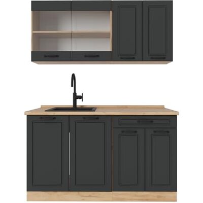 Vicco Cuisine R-Line, Anthracite Campagne/Chêne doré, 140cm sans PT, adapté à Une Installation autoportante ou près du Mur - Publicité Vicco Cuisine R-Line, Anthracite Campagne/Chêne doré, 140cm sans PT, adapté à Une Installation autoportante ou près du Mur - Publicité