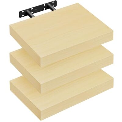 WOLTU Étagère Murale, Étagère Flottante de CD, Lot de 3, pour Salon, Cuisine, Chambre, Salle de Bain 30x22.9x3.8cm, Jaune Chêne RG9371kei-3 - Publicité WOLTU Étagère Murale, Étagère Flottante de CD, Lot de 3, pour Salon, Cuisine, Chambre, Salle de Bain 30x22.9x3.8cm, Jaune Chêne RG9371kei-3 - Publicité