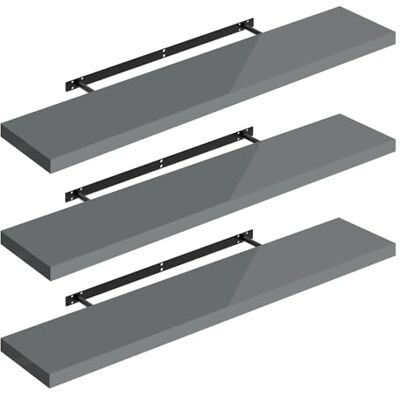 WOLTU Étagères Murales,Tablette Murale de Lot de 3,Étagère Flottante,Étagère à Livres,CD DVD,Panneau de Bois,120x22,9x3,8cm,Gris Brillant,RG9484gr-3 - Publicité WOLTU Étagères Murales,Tablette Murale de Lot de 3,Étagère Flottante,Étagère à Livres,CD DVD,Panneau de Bois,120x22,9x3,8cm,Gris Brillant,RG9484gr-3 - Publicité