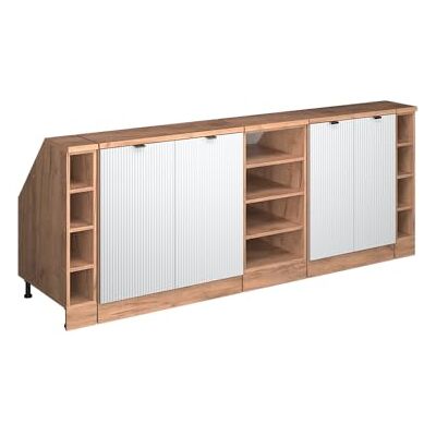 Vicco Meuble sous Pente R-Line, Blanc cannelé, 210cm Lot de 5 caissons 60 cm de Profondeur, Convient aux Murs inclinés et à Une Installation de Cuisine Variable - Publicité Vicco Meuble sous Pente R-Line, Blanc cannelé, 210cm Lot de 5 caissons 60 cm de Profondeur, Convient aux Murs inclinés et à Une Installation de Cuisine Variable - Publicité