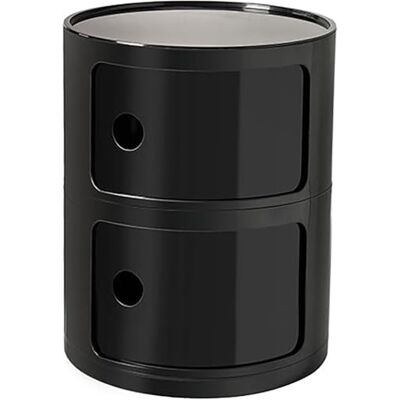 DSXH Table De Chevet avec Tiroirs Et Porte Coulissante – Table De Chevet Ronde avec Rangement pour Chambre, Salon Ou Salle De Bain – Table D'appoint Moderne avec Coffre en Plastique(Noir,2tier) - Publicité DSXH Table De Chevet avec Tiroirs Et Porte Coulissante – Table De Chevet Ronde avec Rangement pour Chambre, Salon Ou Salle De Bain – Table D'appoint Moderne avec Coffre en Plastique(Noir,2tier) - Publicité