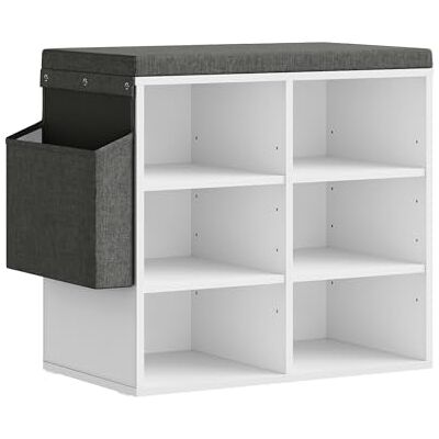 WOLTU Banc de Rangement à Chaussures, Meuble d’Entrée pour Chaussures, Étagère Autoportante à 6 Compartiments en Panneau Aggloméré avec Coussin en Tissu Gris, Blanc, 51,6x30x48,5 cm - Publicité WOLTU Banc de Rangement à Chaussures, Meuble d’Entrée pour Chaussures, Étagère Autoportante à 6 Compartiments en Panneau Aggloméré avec Coussin en Tissu Gris, Blanc, 51,6x30x48,5 cm - Publicité