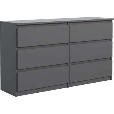 meble masztalerz Commode Chambre avec 6 Tiroirs Meuble de Rangement pour Salon et Entrée Couloir Spacieuse et Design Anthracite 120x39x78,5cm - Publicité meble masztalerz Commode Chambre avec 6 Tiroirs Meuble de Rangement pour Salon et Entrée Couloir Spacieuse et Design Anthracite 120x39x78,5cm - Publicité