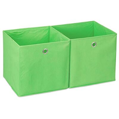 Relaxdays Ensemble de 2 Boîtes de Rangement - 30x30x30 cm, Vert - Boîte de rangement - Publicité Relaxdays Ensemble de 2 Boîtes de Rangement - 30x30x30 cm, Vert - Boîte de rangement - Publicité