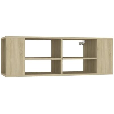 Helloshop26 Meuble TV Mural avec étagères Ajustables Moderne 102 x 35 x 35 cm en Bois d'ingénierie chêne Sonoma 02_0047864 - Publicité Helloshop26 Meuble TV Mural avec étagères Ajustables Moderne 102 x 35 x 35 cm en Bois d'ingénierie chêne Sonoma 02_0047864 - Publicité