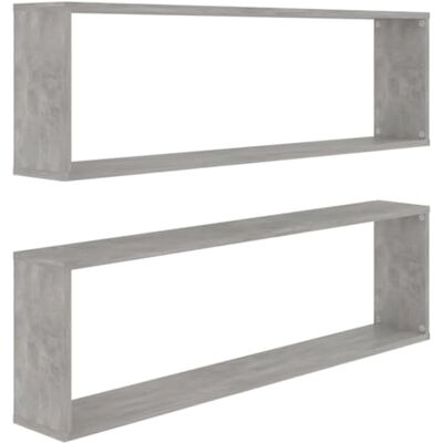 vidaXL Étagères Cube Murales 2 pcs, Supports Suspendus, Tablettes Flottantes, Meubles de Salon Salle de Séjour, Gris Béton Bois d'Ingénierie - Publicité vidaXL Étagères Cube Murales 2 pcs, Supports Suspendus, Tablettes Flottantes, Meubles de Salon Salle de Séjour, Gris Béton Bois d'Ingénierie - Publicité