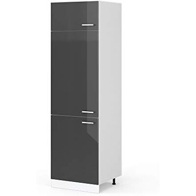 Vicco Armoire pour frigo R-Line, Anthracite Haute Brillance, 60cm, pour Une Combinaison Libre au Sein de systèmes de Cuisine modulaires - Publicité Vicco Armoire pour frigo R-Line, Anthracite Haute Brillance, 60cm, pour Une Combinaison Libre au Sein de systèmes de Cuisine modulaires - Publicité