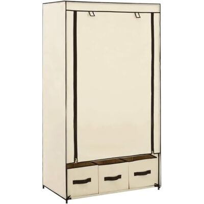 vidaXL Garde-Robe Penderie Armoire de Rangement Stockage Vêtements Meuble de Rangement Organisateur Chambre à Coucher Chaussures Crème Tissu - Publicité vidaXL Garde-Robe Penderie Armoire de Rangement Stockage Vêtements Meuble de Rangement Organisateur Chambre à Coucher Chaussures Crème Tissu - Publicité