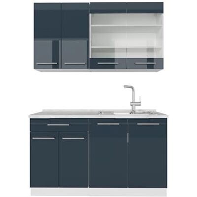 Vicco Cuisine individuelle Fame-Line, Bleu foncé Brillant/Blanc, 140cm sans PT, Compatible avec Les appareils électriques Courants et combinable avec des éviers - Publicité Vicco Cuisine individuelle Fame-Line, Bleu foncé Brillant/Blanc, 140cm sans PT, Compatible avec Les appareils électriques Courants et combinable avec des éviers - Publicité