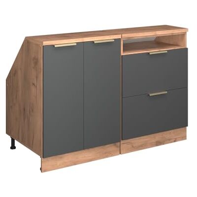 Vicco Meuble sous Pente R-Line, Anthracite-Or, 120cm Lot de 2 caissons 60 cm de Profondeur, Convient aux Murs inclinés et à Une Installation de Cuisine Variable - Publicité Vicco Meuble sous Pente R-Line, Anthracite-Or, 120cm Lot de 2 caissons 60 cm de Profondeur, Convient aux Murs inclinés et à Une Installation de Cuisine Variable - Publicité