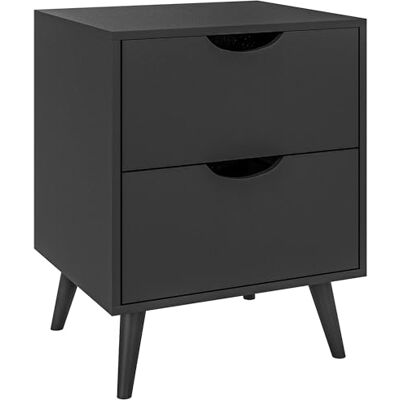 HOMCOM Table de Chevet Table de Nuit avec 2 tiroirs, Style scandinave pour Chambre à Coucher, Salon, 40 x 35 x 50,5 cm, Noir - Publicité HOMCOM Table de Chevet Table de Nuit avec 2 tiroirs, Style scandinave pour Chambre à Coucher, Salon, 40 x 35 x 50,5 cm, Noir - Publicité