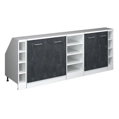 Vicco Meuble sous Pente R-Line, Béton Noir, 210cm Lot de 5 caissons 60 cm de Profondeur, Convient aux Murs inclinés et à Une Installation de Cuisine Variable - Publicité Vicco Meuble sous Pente R-Line, Béton Noir, 210cm Lot de 5 caissons 60 cm de Profondeur, Convient aux Murs inclinés et à Une Installation de Cuisine Variable - Publicité