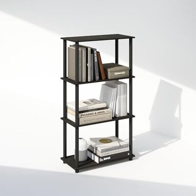 Furinno Turn-N-Tube Bibliothèque, Bibliothèque 4 Niveaux, Bibliothèque avec étagère compacte Polyvalente, 29,5 x 60 x 110, pour Salon, Chambre, Bureau à Domicile, Espresso/Noir - Publicité Furinno Turn-N-Tube Bibliothèque, Bibliothèque 4 Niveaux, Bibliothèque avec étagère compacte Polyvalente, 29,5 x 60 x 110, pour Salon, Chambre, Bureau à Domicile, Espresso/Noir - Publicité