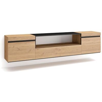 SKRAUT HOME Mueble TV 200x45x35 cm - Suspension murale - Publicité SKRAUT HOME Mueble TV 200x45x35 cm - Suspension murale - Publicité