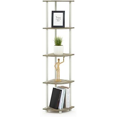 Furinno - Rohový regál 5 patry - Chêne Sonoma/blanc - Bookcase - Publicité Furinno - Rohový regál 5 patry - Chêne Sonoma/blanc - Bookcase - Publicité