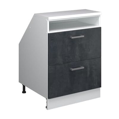 Vicco Meuble sous Pente R-Line, Béton Noir, 60cm 2 tiroirs, 60 cm de Profondeur, pour Une Combinaison Libre au Sein de systèmes de Cuisine modulaires - Publicité Vicco Meuble sous Pente R-Line, Béton Noir, 60cm 2 tiroirs, 60 cm de Profondeur, pour Une Combinaison Libre au Sein de systèmes de Cuisine modulaires - Publicité