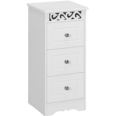 HOMCOM Meuble de Rangement Blanc Commode à 3 tiroirs pour Cuisine Salle à Manger Salon Chambre à Coucher Salle de Bain 29,8x29,8x68,5 cm - Publicité HOMCOM Meuble de Rangement Blanc Commode à 3 tiroirs pour Cuisine Salle à Manger Salon Chambre à Coucher Salle de Bain 29,8x29,8x68,5 cm - Publicité