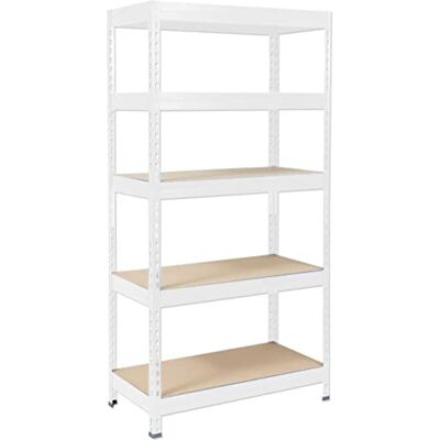 KARAT Étagères à Grande Tenue Etagère à emboîter, Montage sans Outils Rayonnages Charges Lourdes Rayonnage Magasin & Garage Étagère d'atelier modulable(Blanc 220 x 90 x 60 cm-5 Niveaux) - Publicité KARAT Étagères à Grande Tenue Etagère à emboîter, Montage sans Outils Rayonnages Charges Lourdes Rayonnage Magasin & Garage Étagère d'atelier modulable(Blanc 220 x 90 x 60 cm-5 Niveaux) - Publicité
