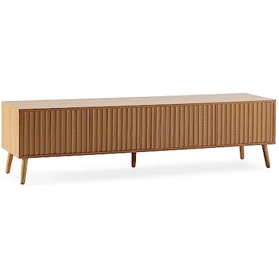 HOMN LIVING Meuble TV Lluvia 4 Portes Coloris chêne, 160 cm (Largeur) 40 cm (Profondeur) 45 cm (Hauteur) - Publicité HOMN LIVING Meuble TV Lluvia 4 Portes Coloris chêne, 160 cm (Largeur) 40 cm (Profondeur) 45 cm (Hauteur) - Publicité