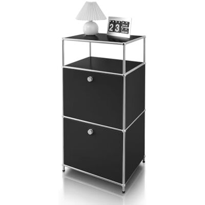 KARAT Étagère métallique Concept Epuré MK-120 Étagère d’appoint et de Rangement avec 2 tiroirs Table Compact et Moderne pour sdb Salon et Chambre L50 × P40 × H100 cm (Noir) - Publicité KARAT Étagère métallique Concept Epuré MK-120 Étagère d’appoint et de Rangement avec 2 tiroirs Table Compact et Moderne pour sdb Salon et Chambre L50 × P40 × H100 cm (Noir) - Publicité