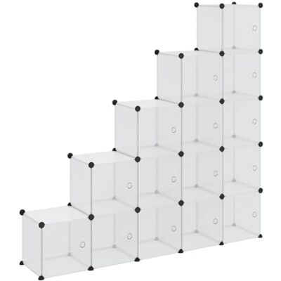 vidaXL Organiseur de Rangement en Cube avec 15 Cubes et Portes en PP Transparent - Publicité vidaXL Organiseur de Rangement en Cube avec 15 Cubes et Portes en PP Transparent - Publicité