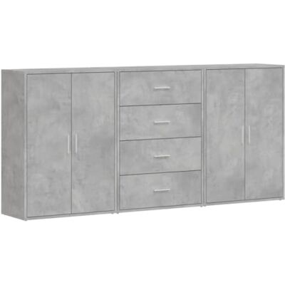 vidaXL Buffets 3 pcs Gris béton 60x31x84 cm Bois d'ingénierie, Armoire de Rangement, Meuble d'entrée, Meuble d'appoint, Meuble de Rangement de Cuisine - Publicité vidaXL Buffets 3 pcs Gris béton 60x31x84 cm Bois d'ingénierie, Armoire de Rangement, Meuble d'entrée, Meuble d'appoint, Meuble de Rangement de Cuisine - Publicité