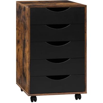 WOLTU Caisson de Bureau avec 5 Tiroirs, Armoire à Dossiers sur roulettes, pour Bureau, Chambre, en Bois d'Ingénierie PB, Marron Rustique, 40x40x66,5cm - Publicité WOLTU Caisson de Bureau avec 5 Tiroirs, Armoire à Dossiers sur roulettes, pour Bureau, Chambre, en Bois d'Ingénierie PB, Marron Rustique, 40x40x66,5cm - Publicité