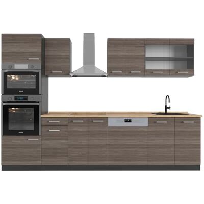 Vicco Cuisine R-Line, Gris Noble, 300cm avec Armoire Haute, sans PT, adapté à la Combinaison et à l’Extension Individuelles - Publicité Vicco Cuisine R-Line, Gris Noble, 300cm avec Armoire Haute, sans PT, adapté à la Combinaison et à l’Extension Individuelles - Publicité