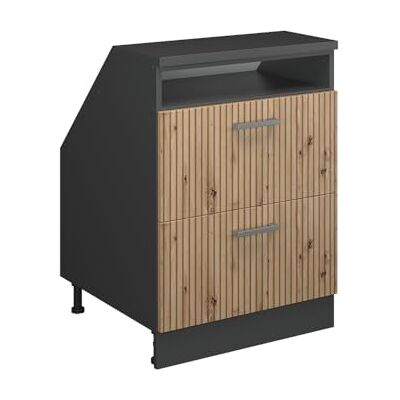 Vicco Meuble sous Pente R-Line, Chêne Artisan, 60cm 2 tiroirs, 60 cm de Profondeur, pour Une Combinaison Libre au Sein de systèmes de Cuisine modulaires - Publicité Vicco Meuble sous Pente R-Line, Chêne Artisan, 60cm 2 tiroirs, 60 cm de Profondeur, pour Une Combinaison Libre au Sein de systèmes de Cuisine modulaires - Publicité