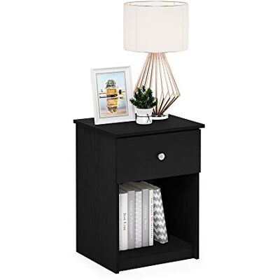 Furinno Tidur Table de Nuit avec 1 Tiroir, Paquet de 2, Chêne Noir - Publicité Furinno Tidur Table de Nuit avec 1 Tiroir, Paquet de 2, Chêne Noir - Publicité