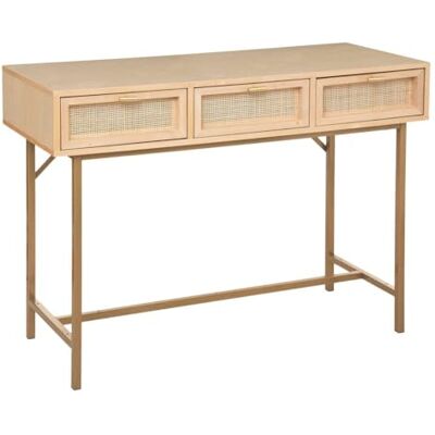 ATMOSPHERA CREATEUR D'INTERIEUR Atmosphera Créateur d'Intérieur Console Rayo 3 Tiroirs Meuble de Rangement en Bois pour Chambre, Salon, Bureau, Entrée L110 x H80,5cm - Publicité ATMOSPHERA CREATEUR D'INTERIEUR Atmosphera Créateur d'Intérieur Console Rayo 3 Tiroirs Meuble de Rangement en Bois pour Chambre, Salon, Bureau, Entrée L110 x H80,5cm - Publicité