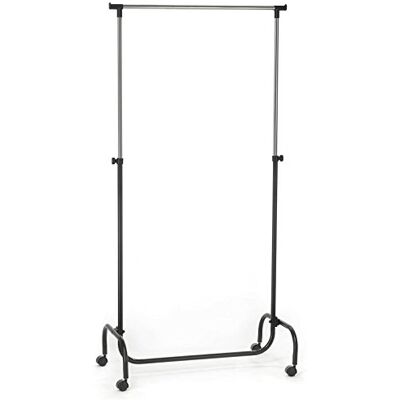 IDIMEX Portant à vêtements Tiger penderie Simple sur roulettes vestiaire Mobile avec 1 Barre de Hauteur réglable, en métal chromé et laqué Noir - Publicité IDIMEX Portant à vêtements Tiger penderie Simple sur roulettes vestiaire Mobile avec 1 Barre de Hauteur réglable, en métal chromé et laqué Noir - Publicité