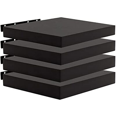 WOLTU Étagère Murale, Étagère Suspendue, Étagère Murale Flottante en MDF, Lot de 4, Noir, pour Salon, Cuisine, Chambre, Salle de Bain etc RG9372sz-4 - Publicité WOLTU Étagère Murale, Étagère Suspendue, Étagère Murale Flottante en MDF, Lot de 4, Noir, pour Salon, Cuisine, Chambre, Salle de Bain etc RG9372sz-4 - Publicité