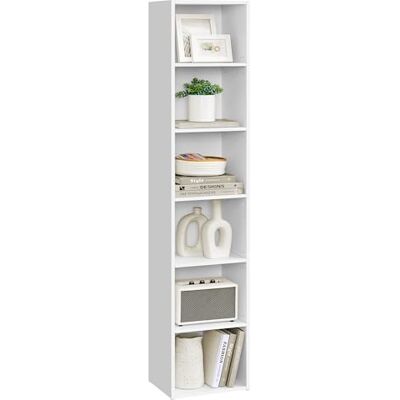 VASAGLE Custos Collection Bibliothèque, Étagère sur 6 Niveaux, Meuble de Rangement Ouvert, Étagère, 24 x 30,2 x 160,7 cm, pour Salon, Bureau, Salle à Manger, Blanc Nuage LBC411W01 - Publicité VASAGLE Custos Collection Bibliothèque, Étagère sur 6 Niveaux, Meuble de Rangement Ouvert, Étagère, 24 x 30,2 x 160,7 cm, pour Salon, Bureau, Salle à Manger, Blanc Nuage LBC411W01 - Publicité