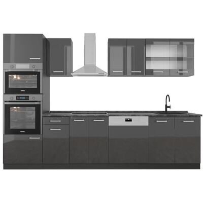 Vicco Cuisine R-Line, Anthracite Haute Brillance, 300cm avec Armoire Haute, PT Anthracite, adapté à la Combinaison et à l’Extension Individuelles - Publicité Vicco Cuisine R-Line, Anthracite Haute Brillance, 300cm avec Armoire Haute, PT Anthracite, adapté à la Combinaison et à l’Extension Individuelles - Publicité