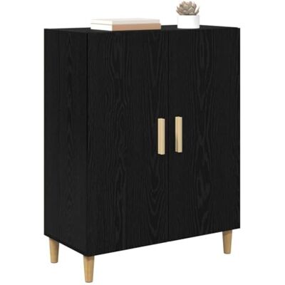 vidaXL Buffet Chêne Noir 70 x 34 x 90 cm Bois d'ingénierie, Buffet en Bois Rustique, Design rectangulaire, Rangement spacieux, Pieds effilés, poignées Brillantes, Parfait pour Le Salon - Publicité vidaXL Buffet Chêne Noir 70 x 34 x 90 cm Bois d'ingénierie, Buffet en Bois Rustique, Design rectangulaire, Rangement spacieux, Pieds effilés, poignées Brillantes, Parfait pour Le Salon - Publicité