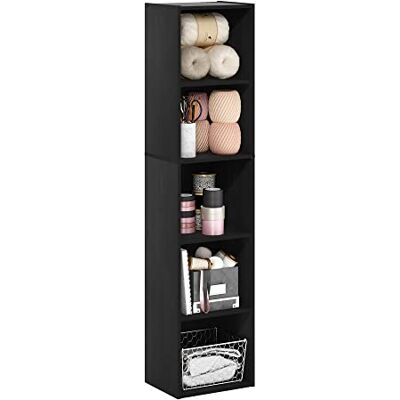Furinno Pasir Étagère ouverte à 5 niveaux, Bois Noir, 5-Tier Cube - Publicité Furinno Pasir Étagère ouverte à 5 niveaux, Bois Noir, 5-Tier Cube - Publicité