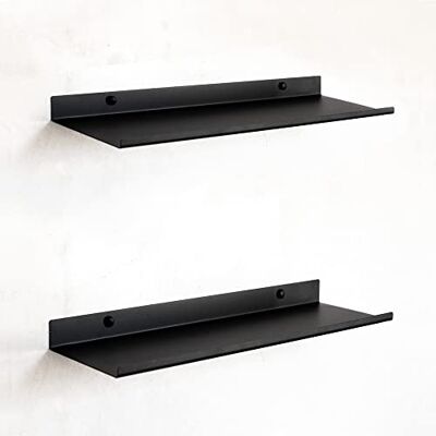 MILUKA Petite Etagere Murale Noir Flottante Lot 2 Tablette Murale 35 cm Fixation Invisible Etagere Salle de Bain, Salon, Cuisine, Chambre ou Etagere Bureau Organisateur de Objets et Deco Murale - Publicité MILUKA Petite Etagere Murale Noir Flottante Lot 2 Tablette Murale 35 cm Fixation Invisible Etagere Salle de Bain, Salon, Cuisine, Chambre ou Etagere Bureau Organisateur de Objets et Deco Murale - Publicité