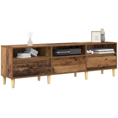 vidaXL Meuble TV Bois Ancien 150 x 30 x 45 cm Bois d'ingénierie, Meuble TV Rustique, Armoire de Rangement Solide, Design rectangulaire Chic, tiroirs spacieux, Pieds effilés, Usage Polyvalent - Publicité vidaXL Meuble TV Bois Ancien 150 x 30 x 45 cm Bois d'ingénierie, Meuble TV Rustique, Armoire de Rangement Solide, Design rectangulaire Chic, tiroirs spacieux, Pieds effilés, Usage Polyvalent - Publicité