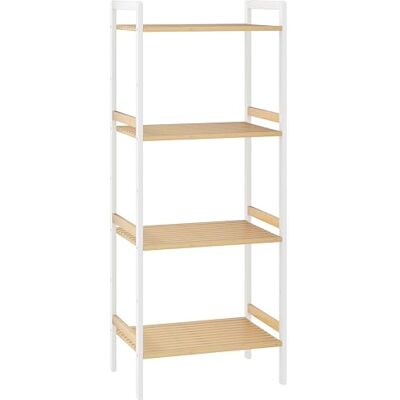 HOMCOM Étagère de Salle de Bain à 4 Niveaux en Bambou avec Support réglable pour Cuisine, Salle de Bain, Salon, Finition Bois Naturel - Publicité HOMCOM Étagère de Salle de Bain à 4 Niveaux en Bambou avec Support réglable pour Cuisine, Salle de Bain, Salon, Finition Bois Naturel - Publicité