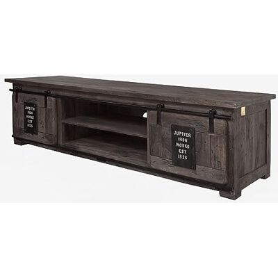 Massivmoebel24.de Mango 180x55x50 Meuble TV Industriel Gris - Publicité Massivmoebel24.de Mango 180x55x50 Meuble TV Industriel Gris - Publicité