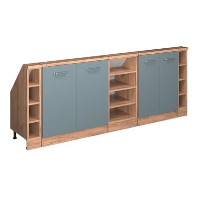 Vicco Ensembles de Meuble de Rangement sous Pente Rion, Bleu-Gris/Chêne de Force doré, L210 x P46 cm Lot de 5, Gain de Place pour Les pièces mansardées - Publicité Vicco Ensembles de Meuble de Rangement sous Pente Rion, Bleu-Gris/Chêne de Force doré, L210 x P46 cm Lot de 5, Gain de Place pour Les pièces mansardées - Publicité