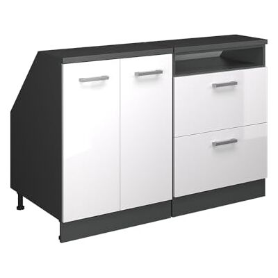 Vicco Meuble sous Pente R-Line, Blanc Haute Brillance, 120cm Lot de 2 caissons 60 cm de Profondeur, Convient aux Murs inclinés et à Une Installation de Cuisine Variable - Publicité Vicco Meuble sous Pente R-Line, Blanc Haute Brillance, 120cm Lot de 2 caissons 60 cm de Profondeur, Convient aux Murs inclinés et à Une Installation de Cuisine Variable - Publicité