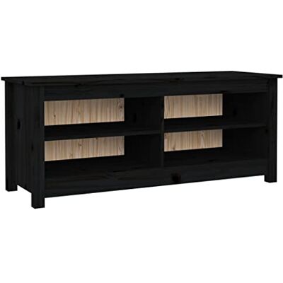 vidaXL Banc à Chaussures Armoire à Chaussures Meuble de Rangement Etagère de Rangement Entrée Couloir Noir 110x38x45,5 cm Bois de Pin Massif - Publicité vidaXL Banc à Chaussures Armoire à Chaussures Meuble de Rangement Etagère de Rangement Entrée Couloir Noir 110x38x45,5 cm Bois de Pin Massif - Publicité