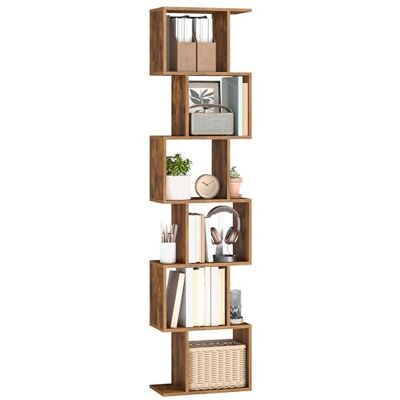 VASAGLE Bibliothèque, Étagère à 6 Niveaux, 24 x 40 x 191 cm, Meuble de Rangement, Cloison Séparateur, pour Salon, Chambre, Bureau, Marron Rustique LBC461K01 - Publicité VASAGLE Bibliothèque, Étagère à 6 Niveaux, 24 x 40 x 191 cm, Meuble de Rangement, Cloison Séparateur, pour Salon, Chambre, Bureau, Marron Rustique LBC461K01 - Publicité